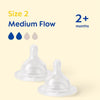 MAM baby bottle teats medium flow silicone x2, imported from the UK
