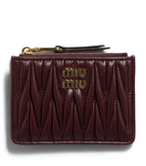 Miu Miu Leather Matelassé Zipped Card Holder