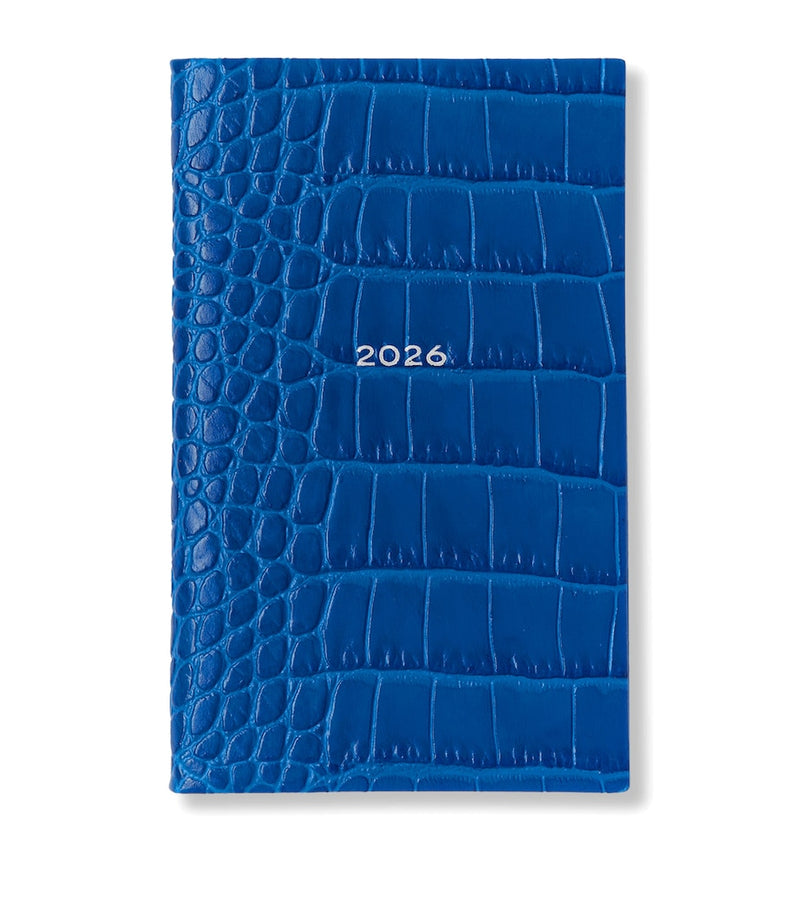 Smythson Mara leather croc-embossed Panama 2026 pocket diary (British brand)