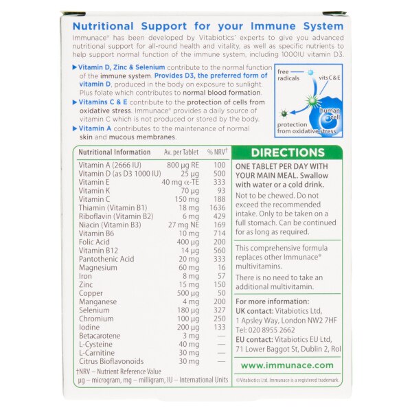 Vitabiotics Immunance Immune System 30 Tablets GOODS Superdrug