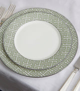 Geometric Maze Pattern Dessert Plates Set of 2, 21cm Diameter