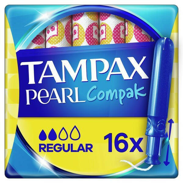 Tampax Pearl Compak Regular Tampons With Applicator x16 Women's Toiletries Boots