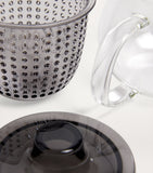 Harrods transparent glass tea pot with contrasting strainer 350ml, UK version