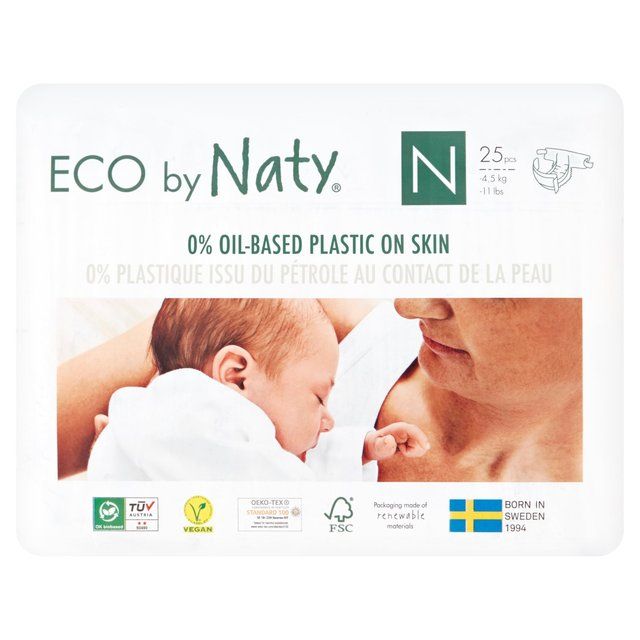 Eco by Naty Disposable Nappies Size 0 25 per pack