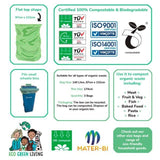 Eco Green Living Certified Compostable 140L Wheelie Bin Bags 5 per pack