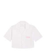 Palm Angels Kids Cotton Curved Logo Shirt - 4-12+ Years