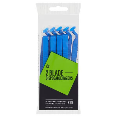 Superdrug Male Twin Blade Disposable Razor x10