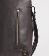 Leather Duffel Bag with Adjustable Straps, Approx. 31.5 x 31.5 x 31 cm