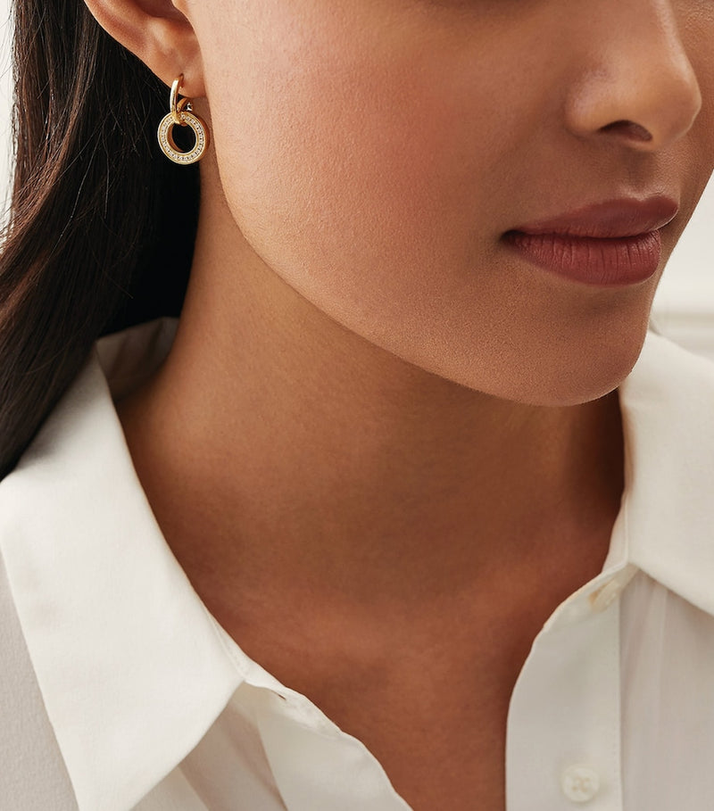 Boodles Yellow Gold and Diamond Classic Roulette Earrings