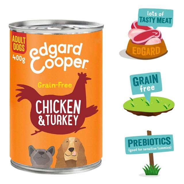 Edgard & Cooper Adult Grain Free Wet Dog Food with Chicken & Turkey 400g