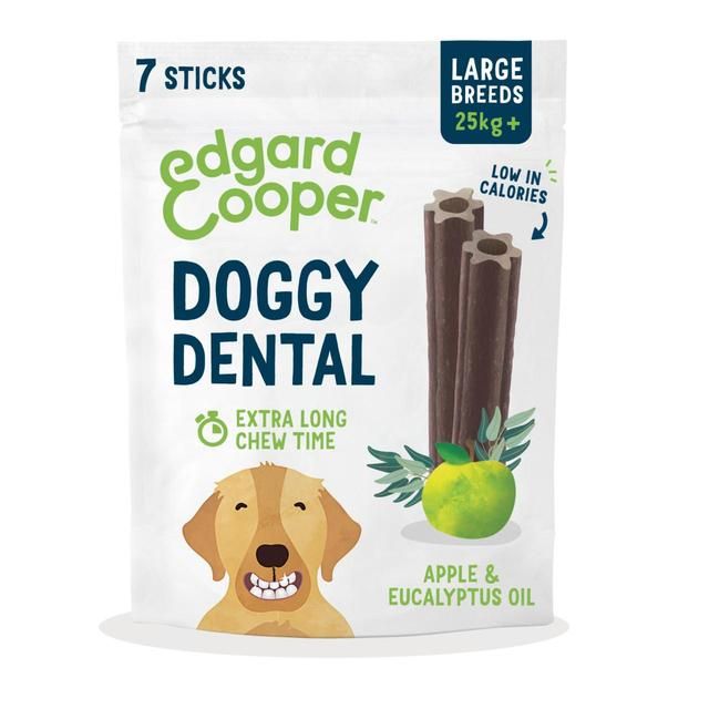 Edgard & Cooper Apple & Eucalyptus Large Dog Dental Sticks 7 per pack