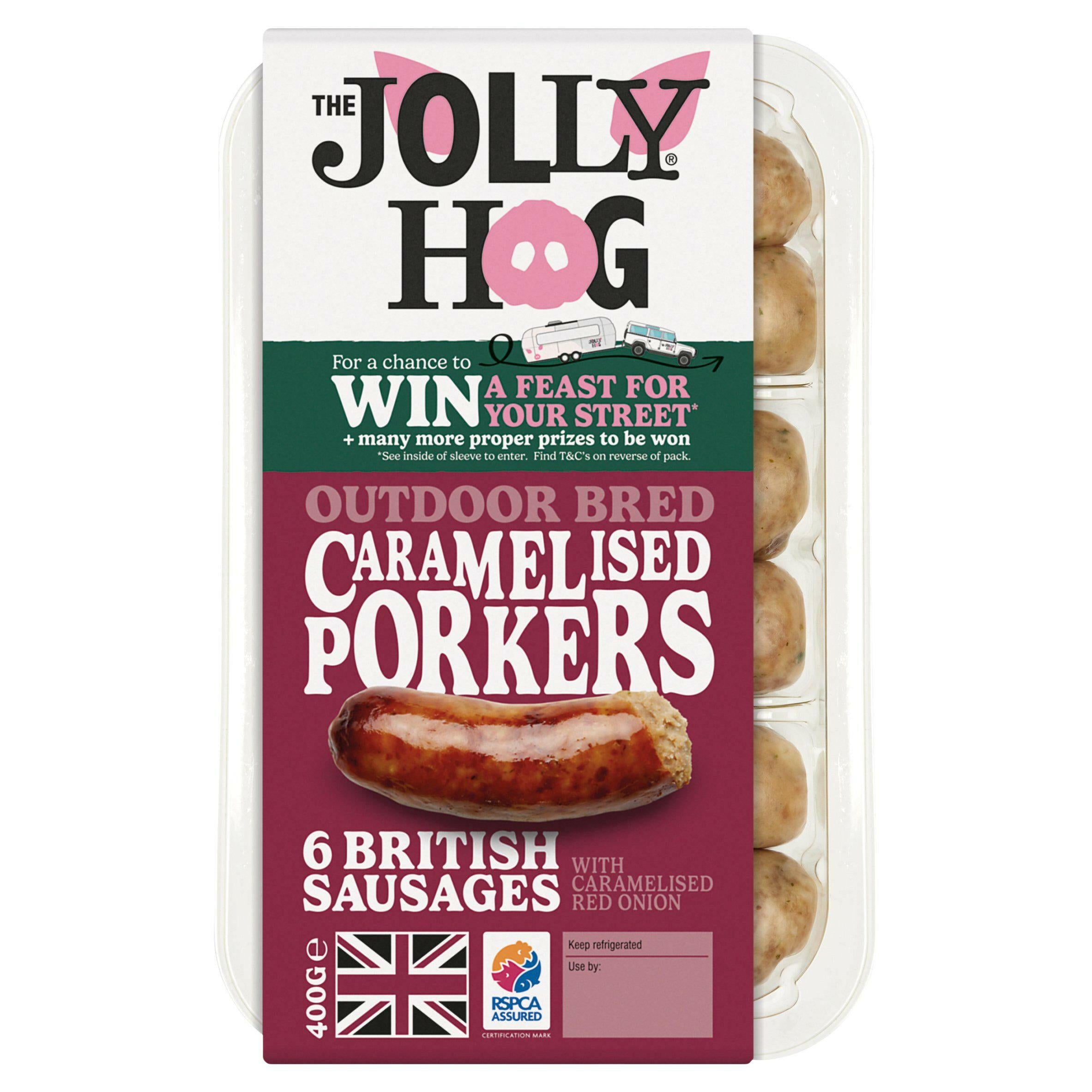 The Jolly Hog Pork & Caramelised Onion Sausages x6 400g GOODS Sainsburys