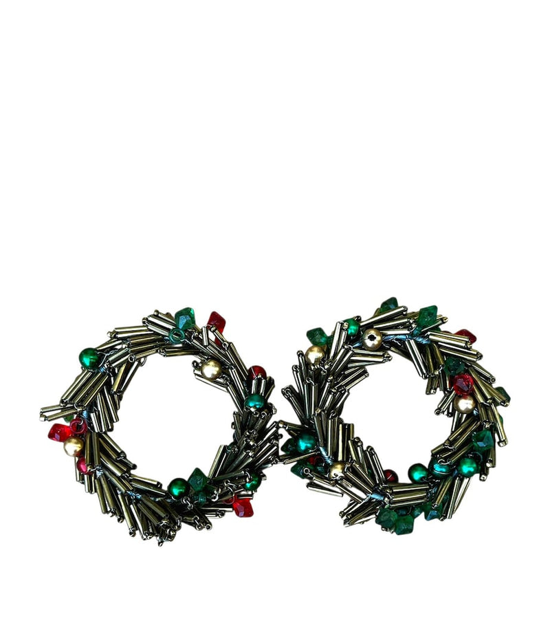 Les-Ottomans Beaded Christmas Napkin Rings (Set of 2)
