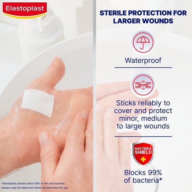 Elastoplast Waterproof Wound Pad Dressing XL 5 per pack