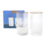 Elixir Set of 2 Ribbed High Ball Glasses