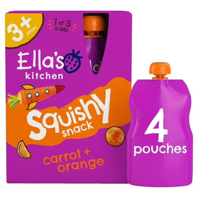 Ella's Kitchen Carrot and Orange Kids Drinks Multipack Pouch 3+ Years 4 per pack
