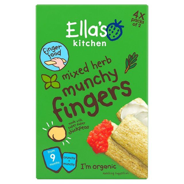 Ella's Kitchen Mixed Herb Munchy Fingers Multipack Baby Snack 9+ Months 48g