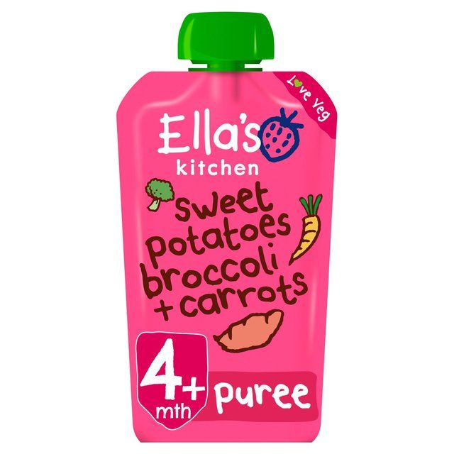 Ella's Kitchen Sweet Potatoes Broccoli + Carrots Baby Food Pouch 4+ Months 120g