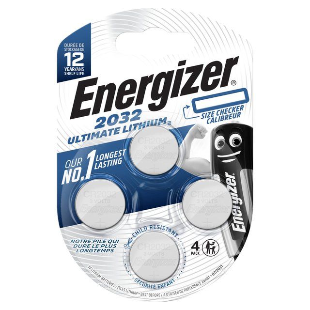 Energizer 2032 Ultimate Lithium Coin Battery 4 per pack