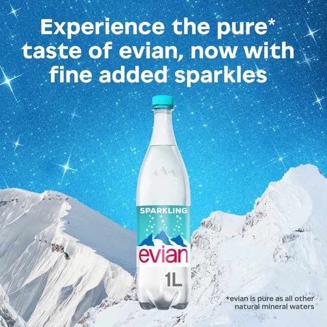 Evian Sparkling Natural Water 1L