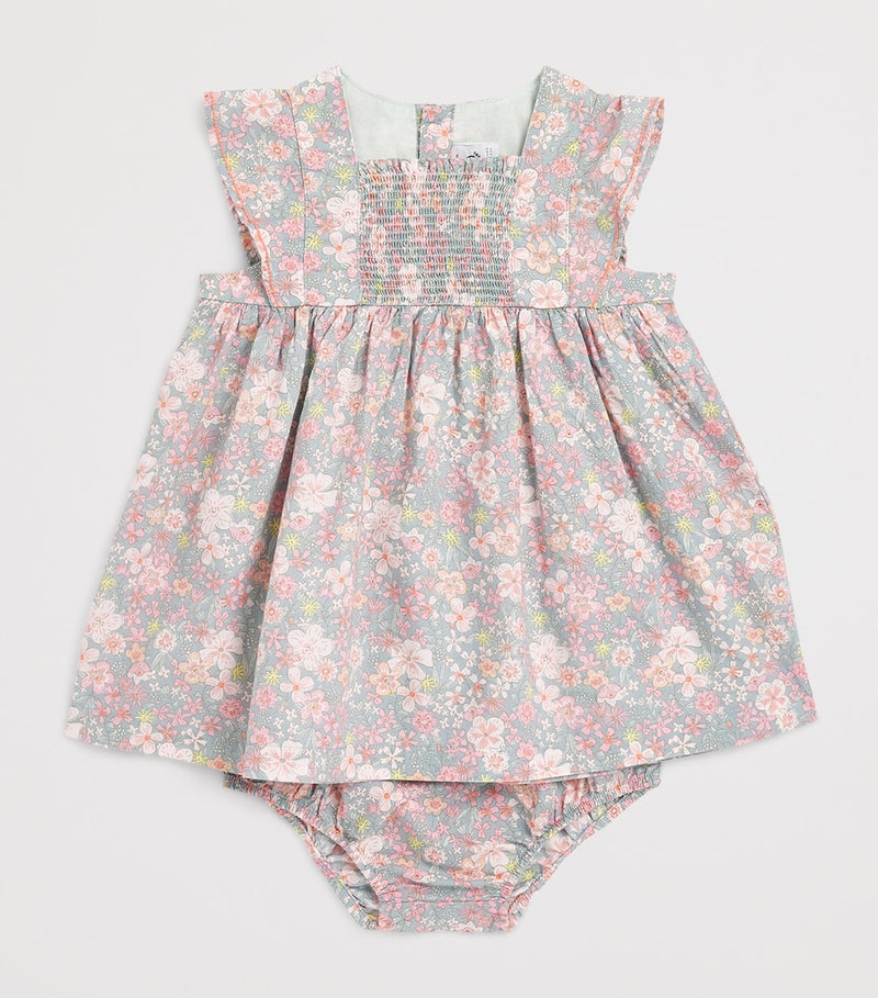 Petit Bateau floral dress bloomers set 3-36 months, imported from the UK