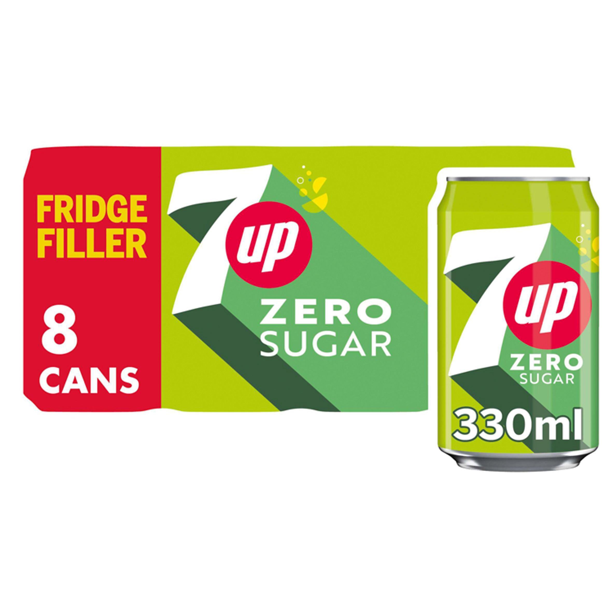 7UP Zero Sugar Lemon & Lime Cans 8x330ml - McGrocer