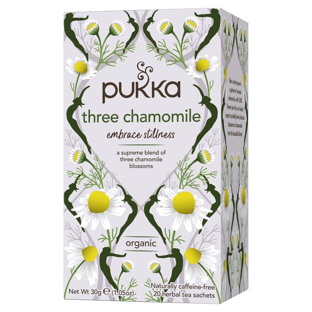 Pukka Organic Three Chamomile Tea 20 Home Compostable Herbal Tea Bags 20 per pack - McGrocer