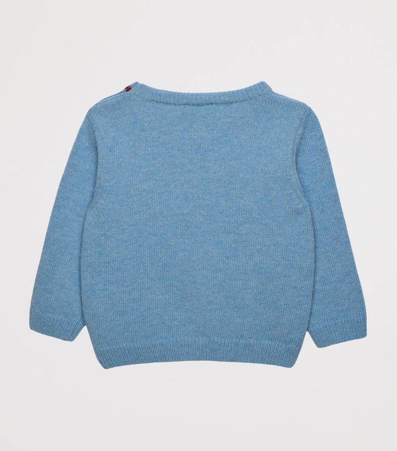 Trotters Henry car and bear wool-blend baby sweater 3-24 months (British brand)