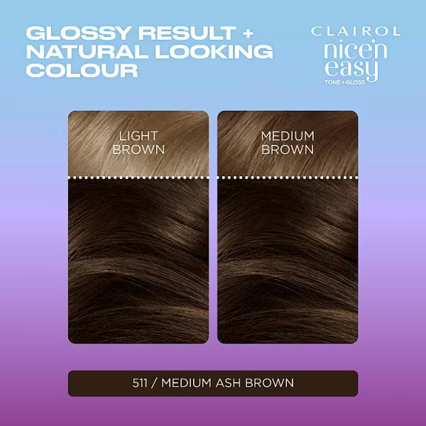 Clairol semi-permanent hair dye medium ash brown - British product