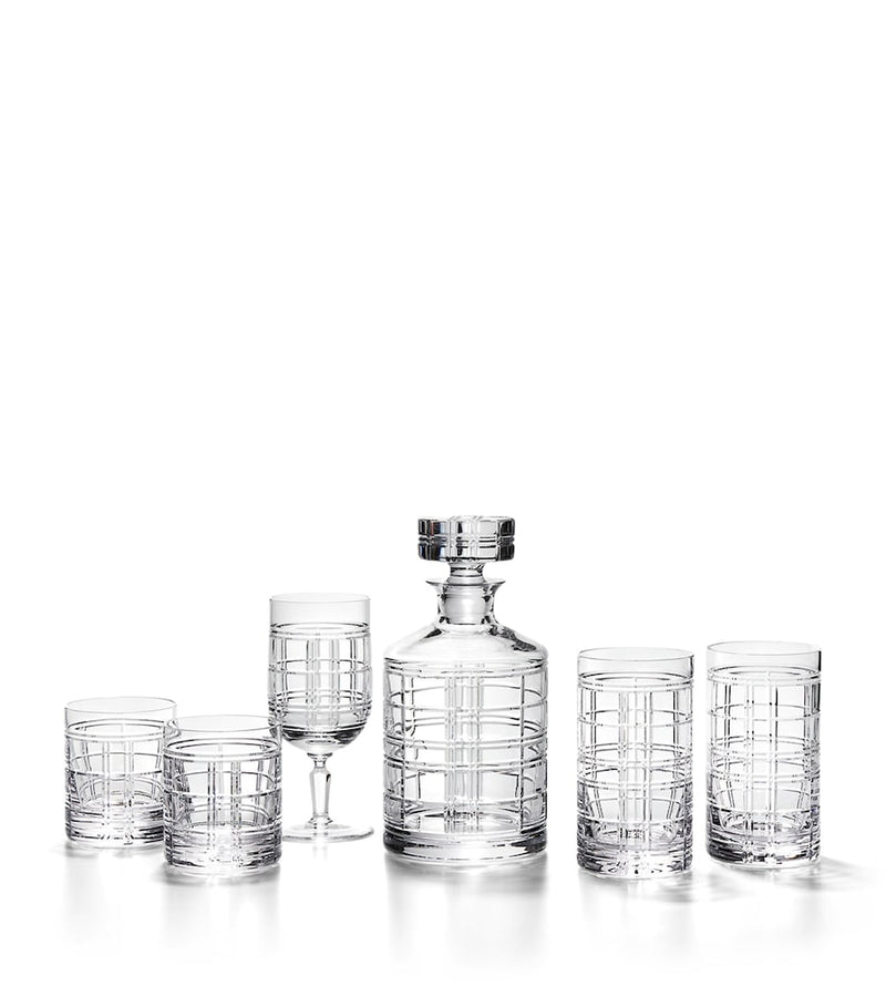 Ralph Lauren Hudson Plaid old-fashioned glasses set of two, imported from the UK