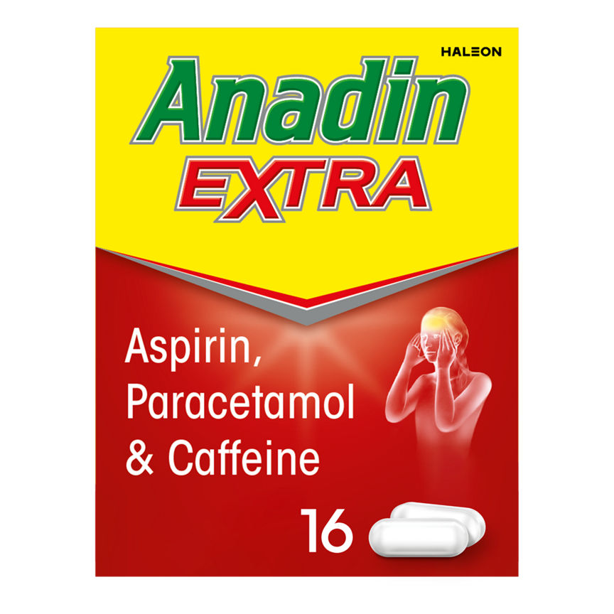 Anadin Extra Aspirin, Paracetamol & Caffeine 16 Caplets - McGrocer
