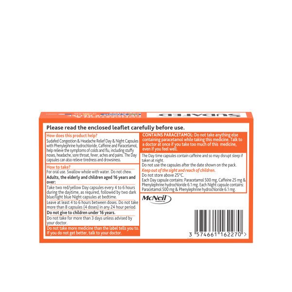 Sudafed Congestion/Headache Relief Day&Night GOODS Superdrug