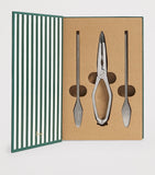 Harrods stainless steel lobster utensil set with tongs and tools, UK version