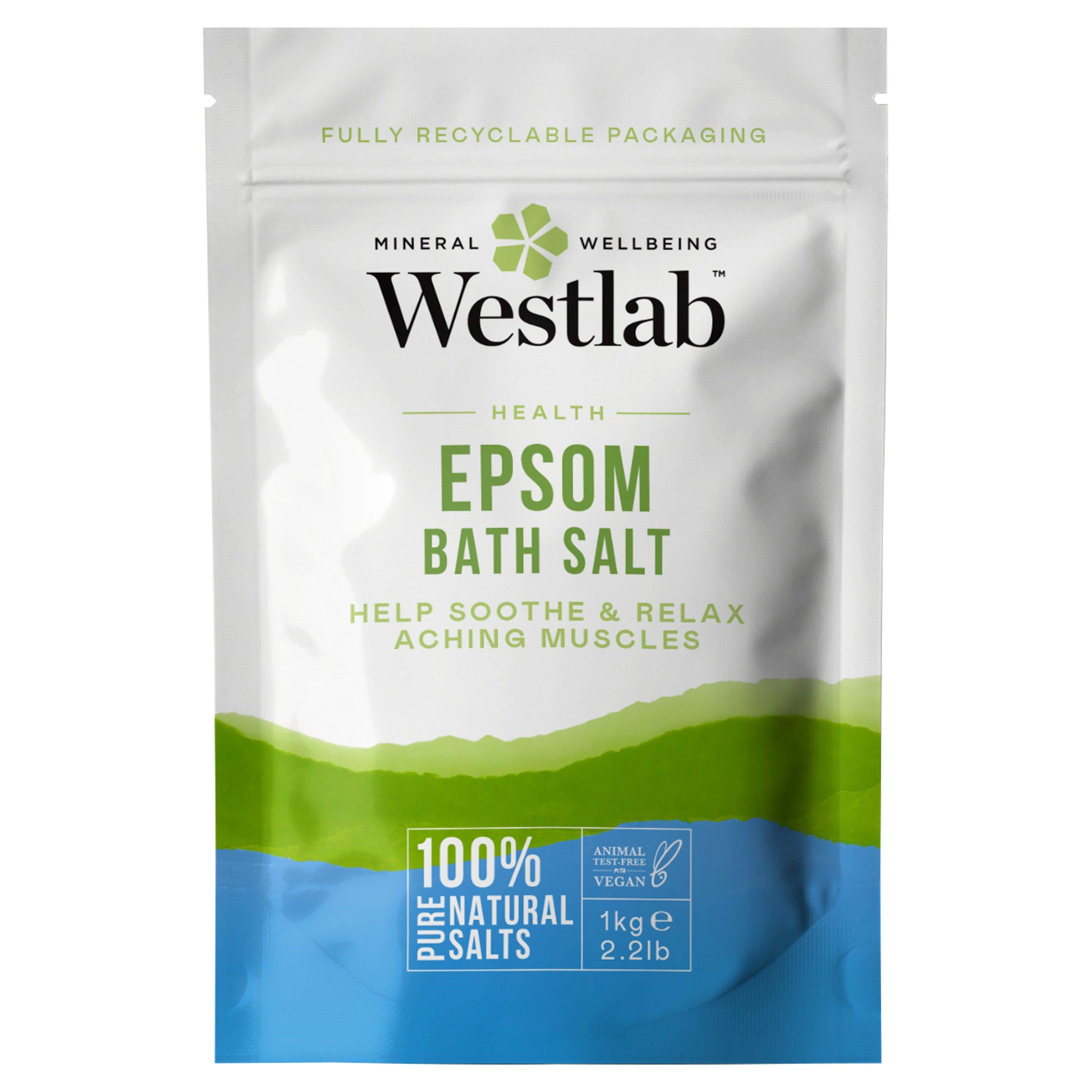 Westlab Pure Mineral Epsom Bath Salt 1kg Beauty at home Sainsburys