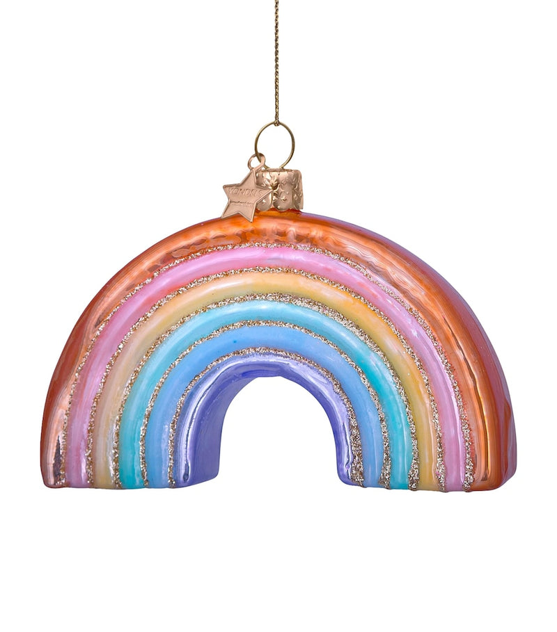Hand-Painted Glass Rainbow Tree Ornament 6x8x2cm