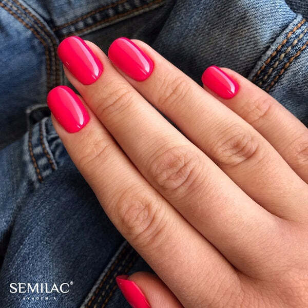 Semilac neon raspberry gel polish 7ml (British brand)