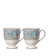 Wedgwood Florentine Turquoise Bone China Mugs (Set of 2)