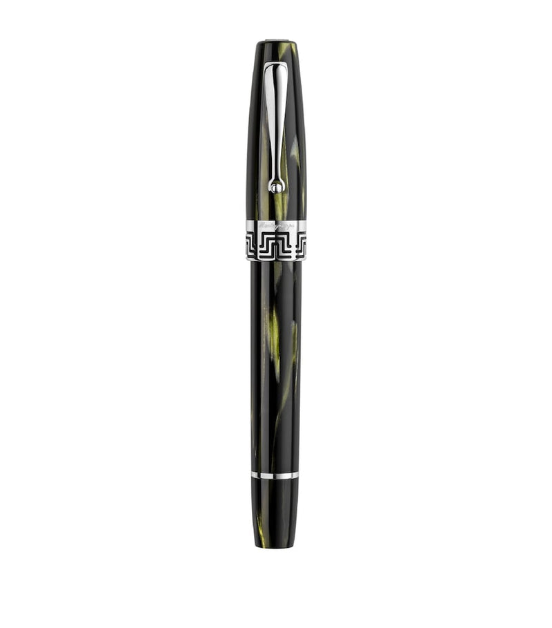 Montegrappa sterling silver-trim marbled celluloid rollerball pen 14cm, imported from the UK