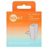Solait EU Triple USB Charger Travel Adapter