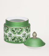Handmade Porcelain Majolica Sugar Bowl with Geometric Print 10cm