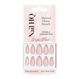 Nail HQ Almond Glossy French Nails 24 Pieces