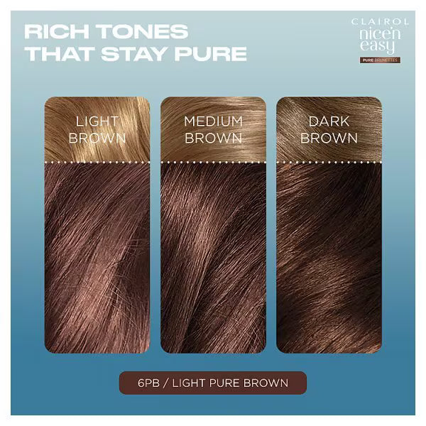 Clairol Nice'n Easy Pure Brunettes permanent hair dye - British product