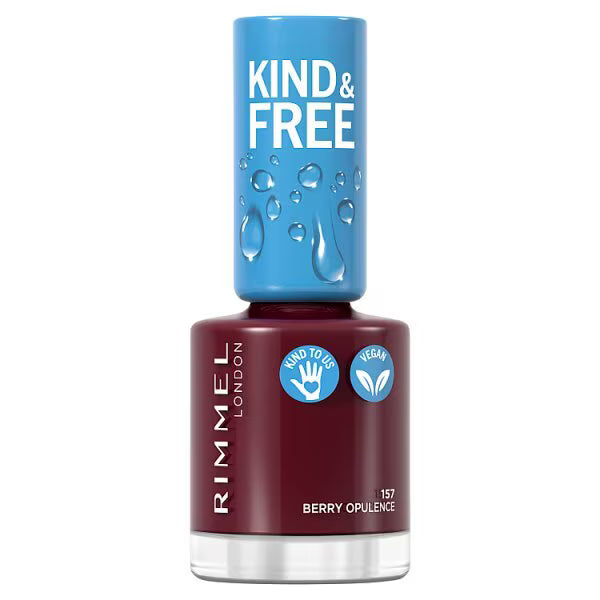 Rimmel Kind & Free Nail Polish Berry Opulence, imported from the UK
