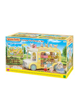 Triple-Decker Nursery Bus Playset with Swing, Slide, and Merry-Go-Round for Ages 3+