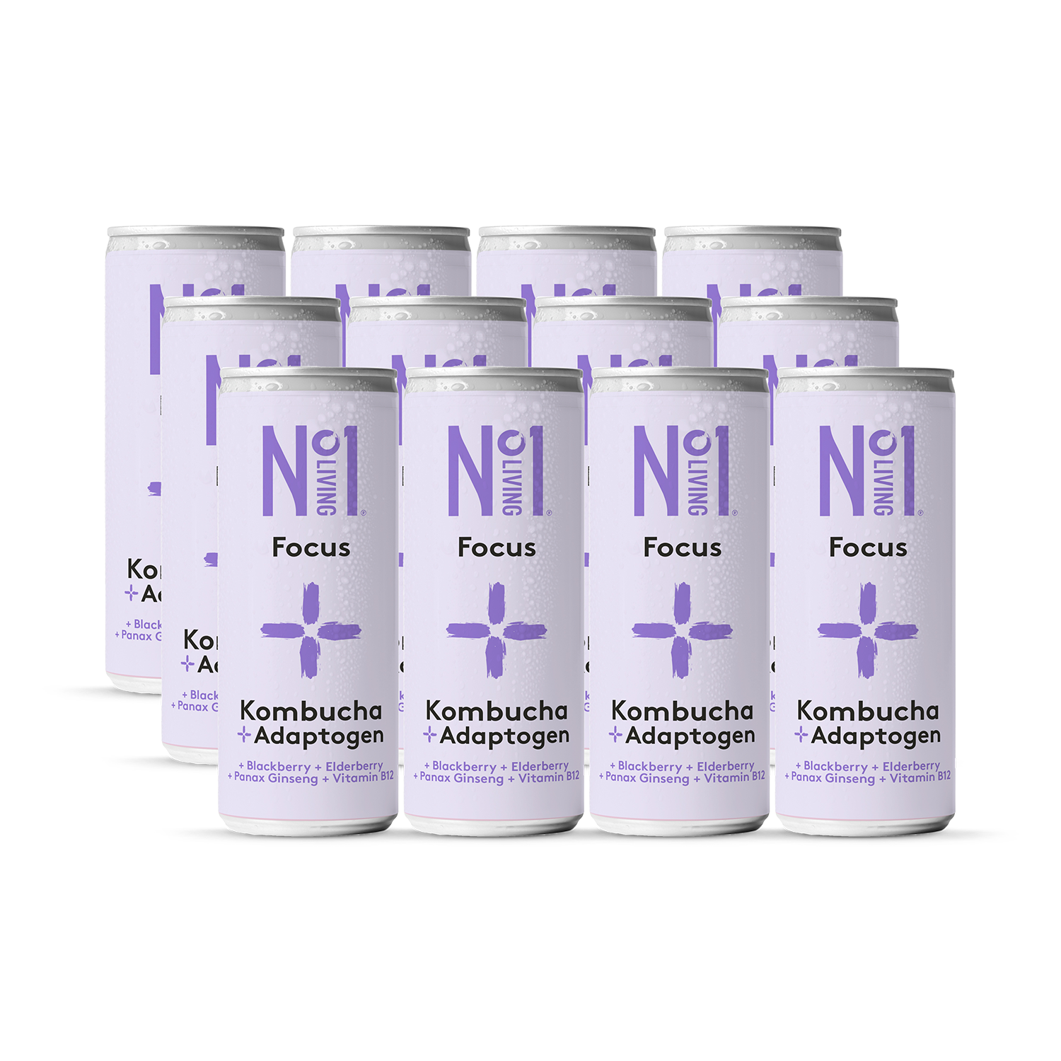 No1 Living Plus Focus Blackberry & Elderberry Kombucha 250ml - 998738