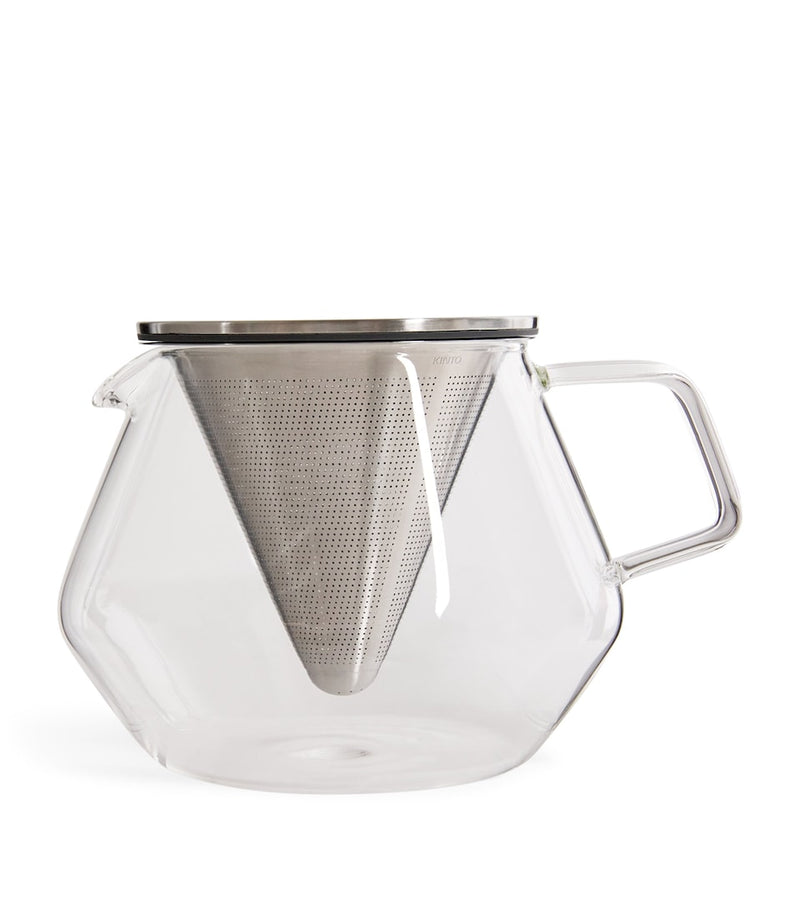 Medium-Sized Glass Tea Pot with Silver Lid 450ml