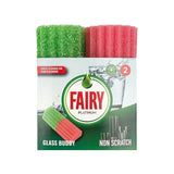 Fairy Platinum Non Scratch Glass Buddy Groved Sponge 2 per pack