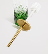 Ivy Green Crystal Toilet Brush with Gold-Plated Brass Handle