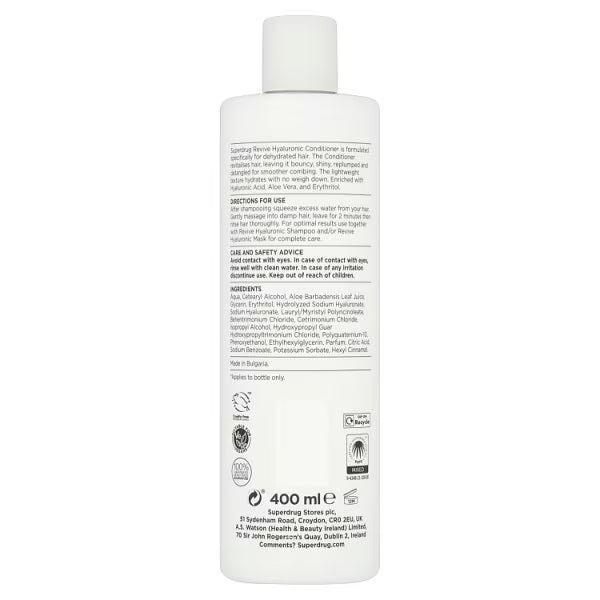 Superdrug Revive Hyaluronic Conditioner 400ml (British brand)