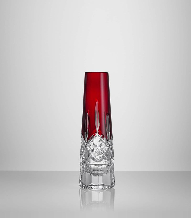 Waterford Crystal red bud vase 18cm (British brand)